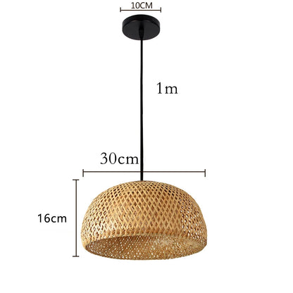 Rattanowa lampa wisząca Boho – Ręcznie pleciona lampa sufitowa z bambusa
