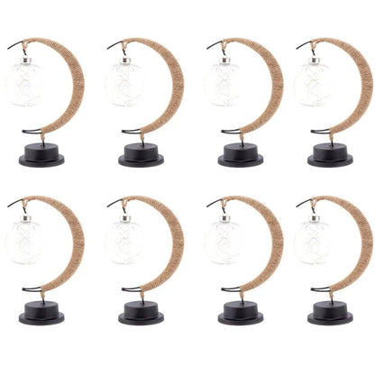 Nastrojowa Lampka Stołowa LED z Kulą i Półksiężycem