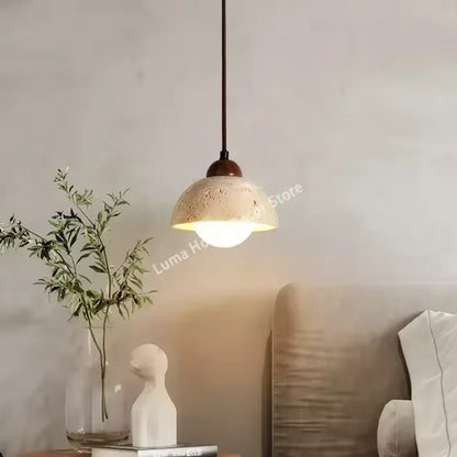 Lampa wisząca z kamienia – nowoczesna lampa sufitowa dekoracyjna w stylu minimalistycznym