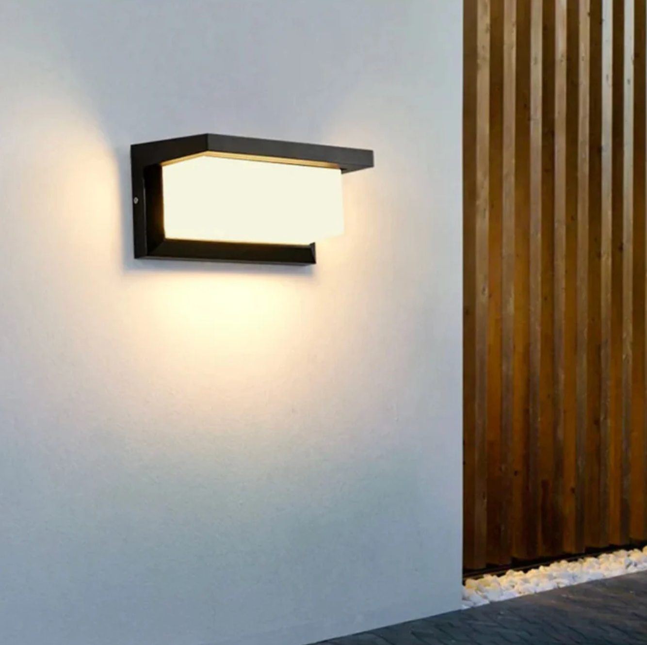 Nowoczesna lampa elewacyjna LED – kinkiet zewnętrzny IP65, czarna obudowa