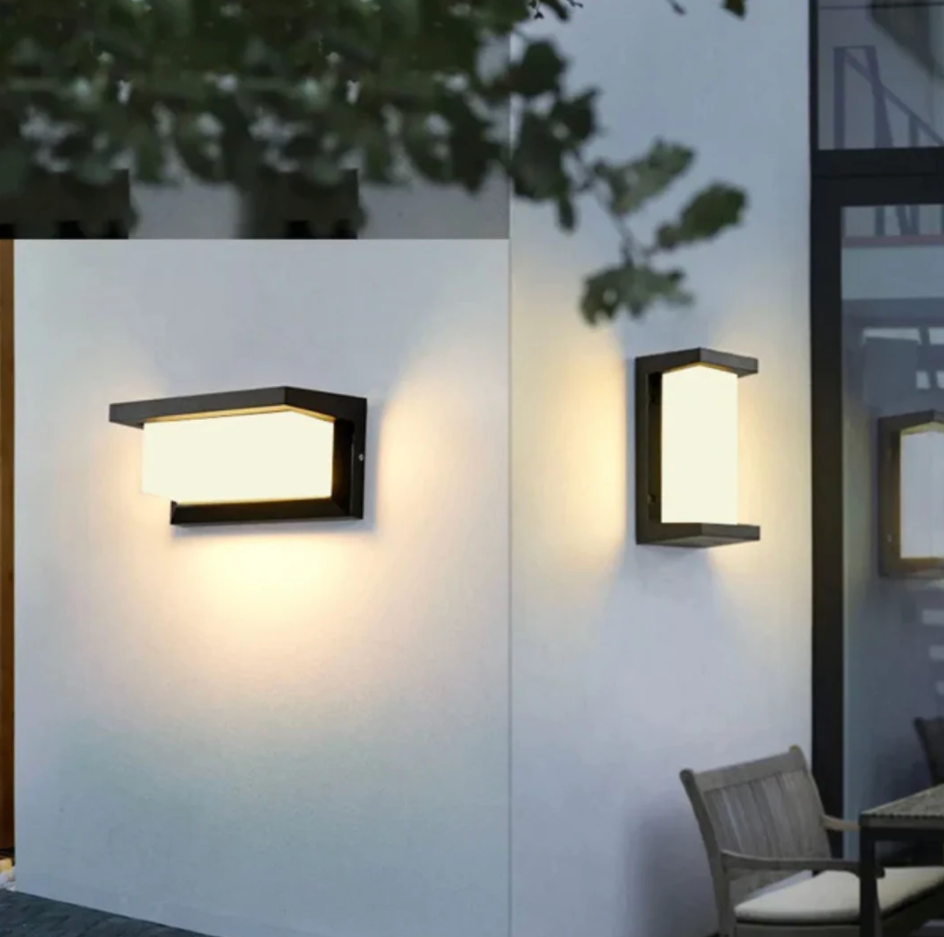 Nowoczesna lampa elewacyjna LED – kinkiet zewnętrzny IP65, czarna obudowa