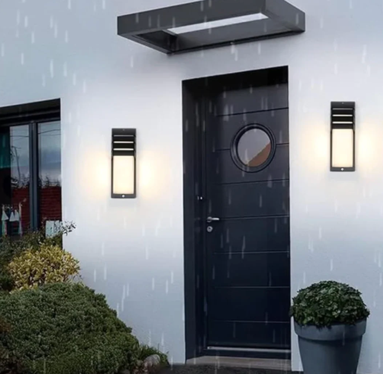 Nowoczesna lampa elewacyjna LED – kinkiet zewnętrzny z kloszem mlecznym