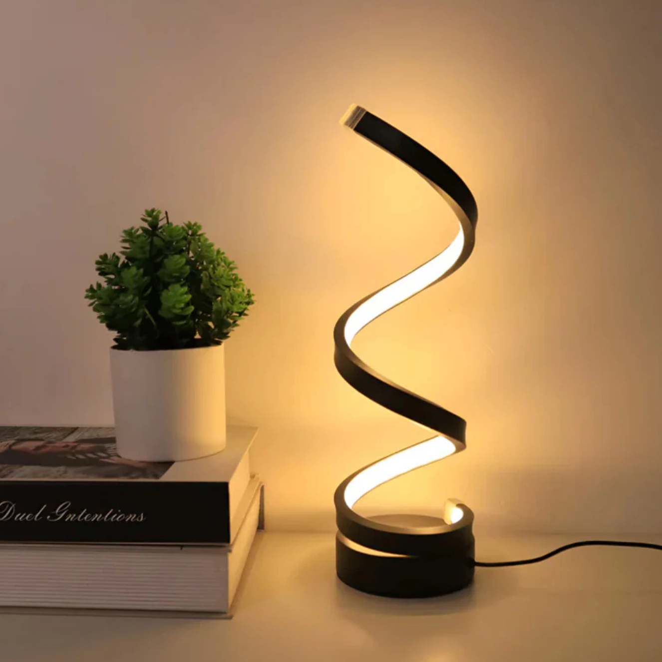 Nowoczesna spiralna lampka LED – designerska forma i funkcjonalność w jednym