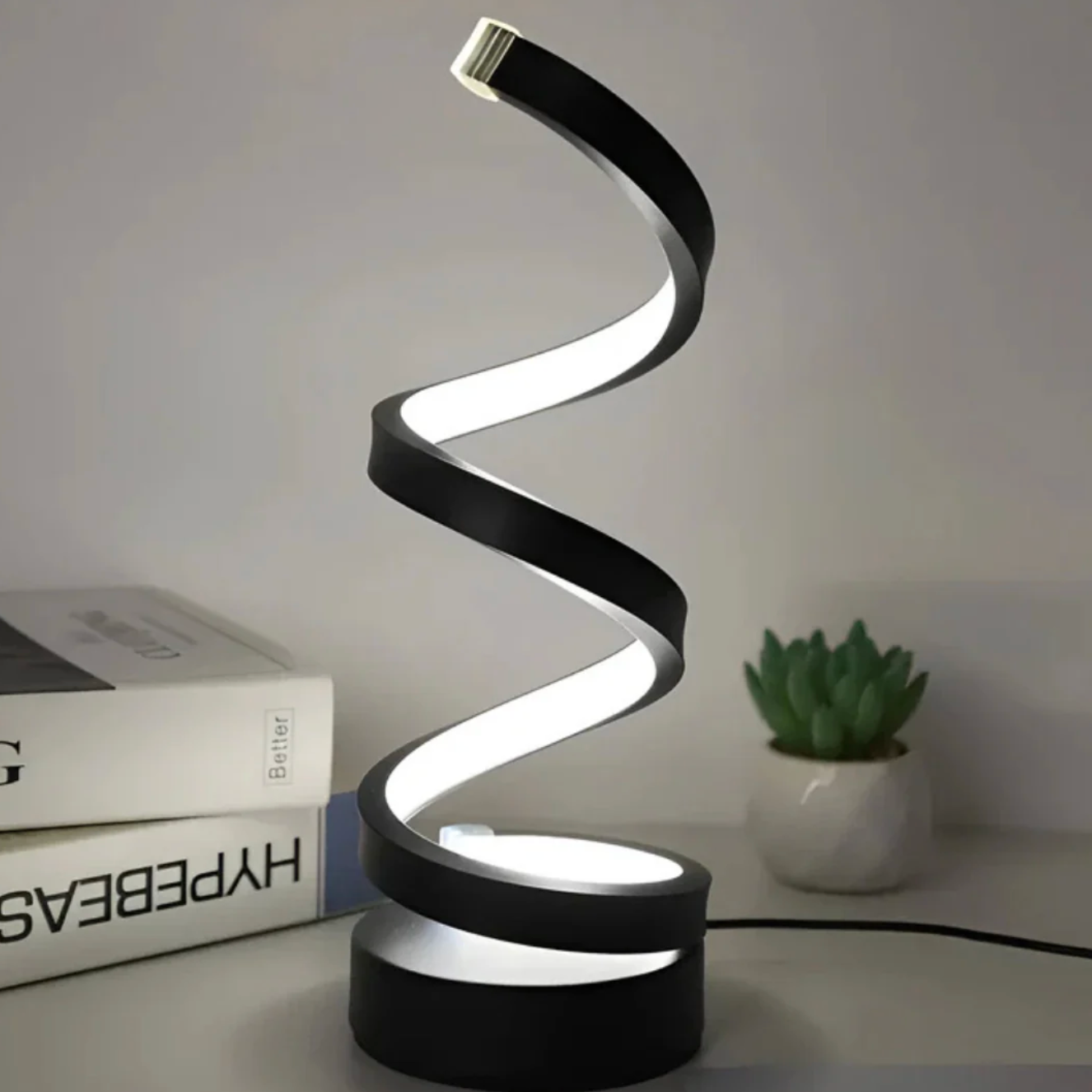 Nowoczesna spiralna lampka LED – designerska forma i funkcjonalność w jednym