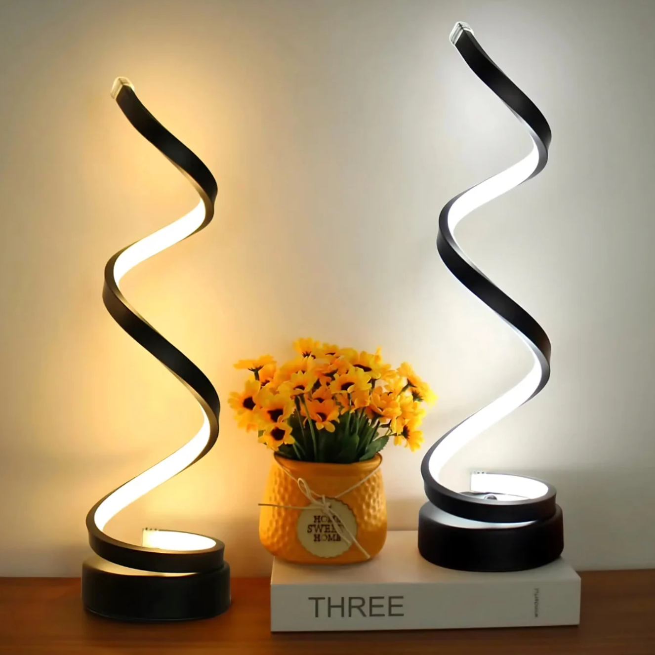 Nowoczesna spiralna lampka LED – designerska forma i funkcjonalność w jednym