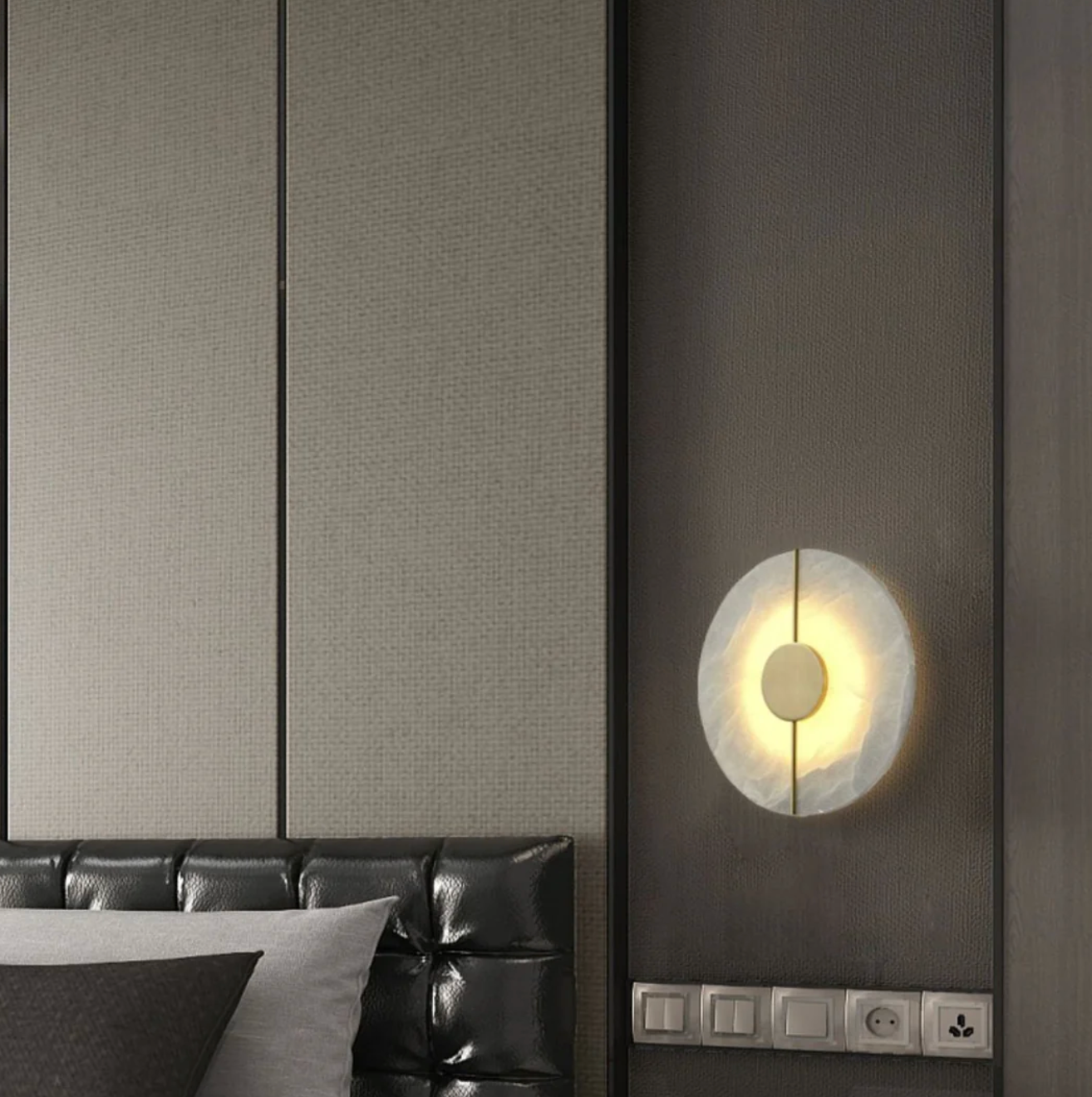 Kinkiet ścienny LED z naturalnego kamienia – nowoczesna lampa dekoracyjna