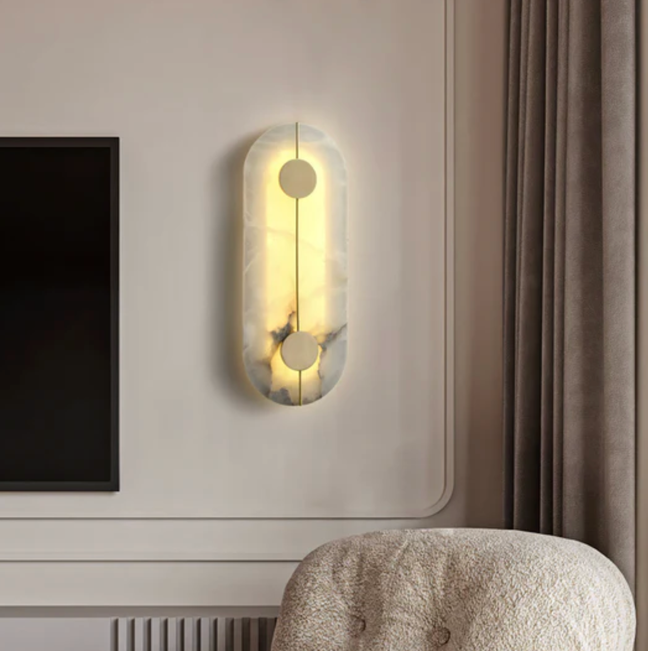 Kinkiet ścienny LED z naturalnego kamienia – nowoczesna lampa dekoracyjna