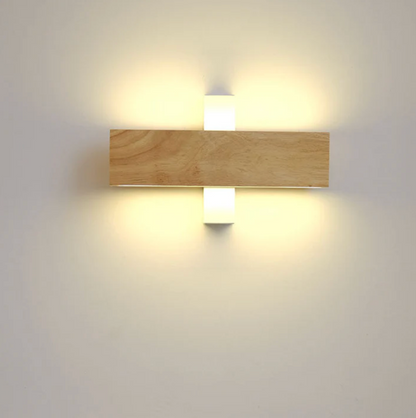Drewniany kinkiet ścienny LED – minimalistyczna lampa liniowa