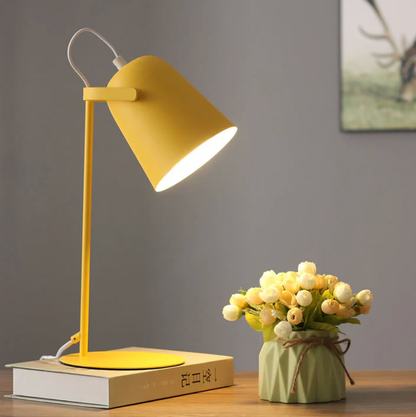 Nowoczesna lampa biurkowa metalowa – regulowana lampka stołowa do czytania