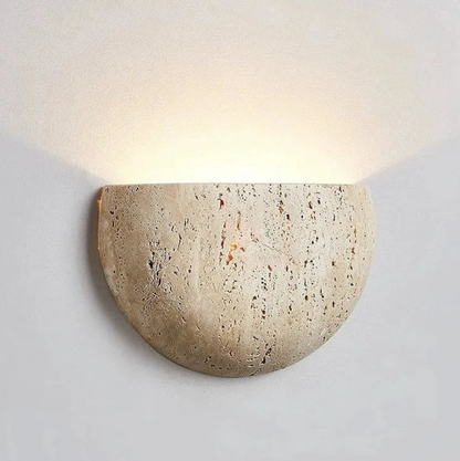 Kinkiet ścienny z kamienia naturalnego – lampa ścienna półokrągła LED