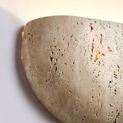 Kinkiet ścienny z kamienia naturalnego – lampa ścienna półokrągła LED