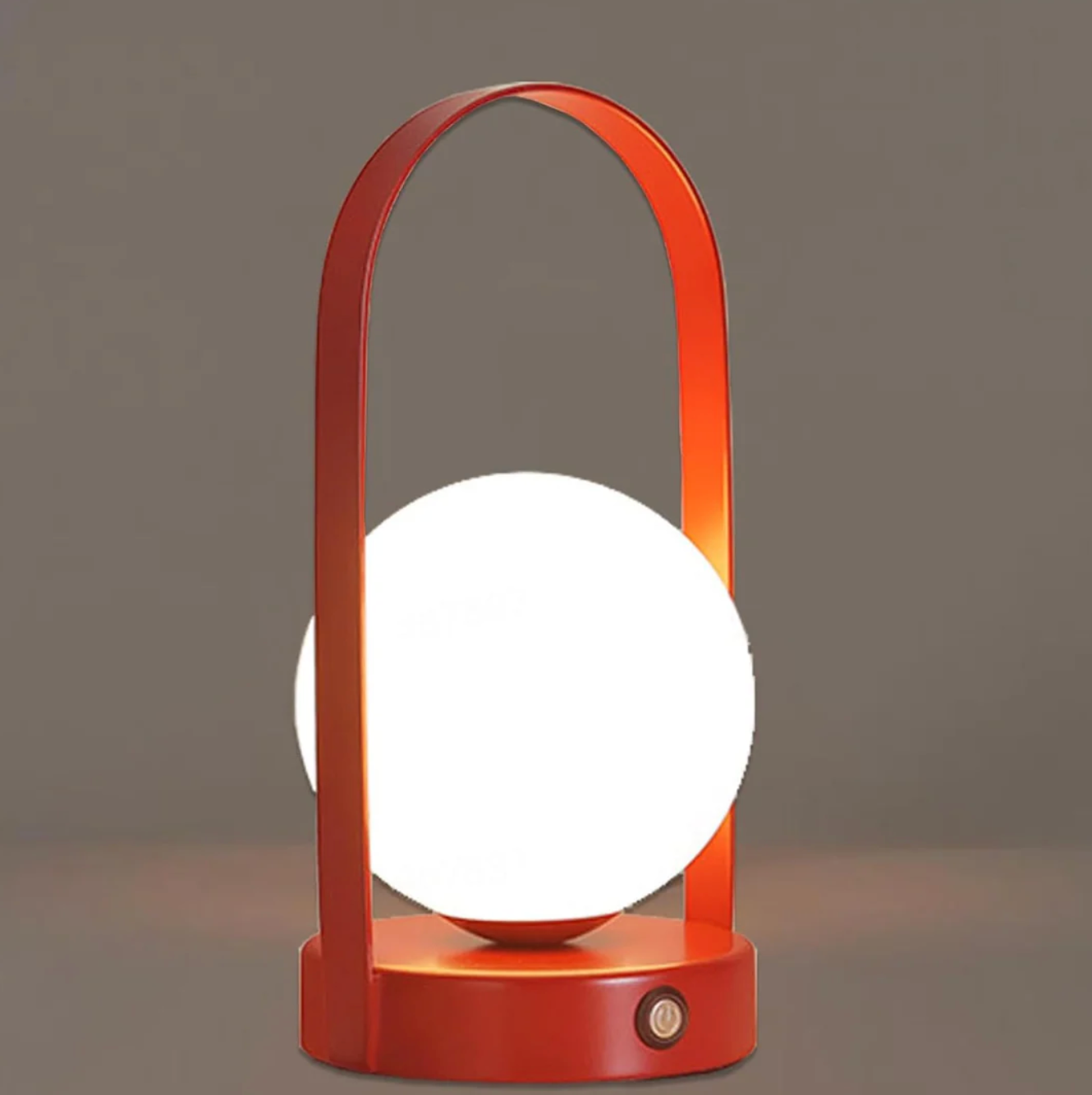 Lampa stołowa LED z kulistym kloszem – nowoczesna lampka dekoracyjna z przyciskiem