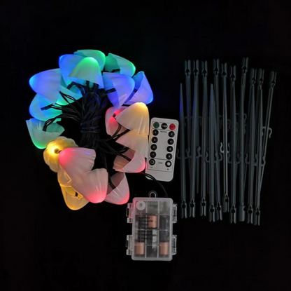 Solarne lampki ogrodowe LED Grzybki – dekoracyjne oświetlenie zewnętrzne RGB
