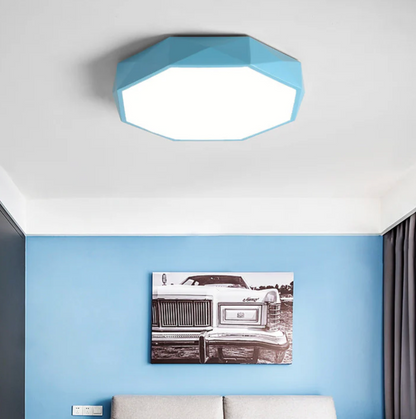 Geometryczna lampa sufitowa LED – kolorowy plafon nowoczesny