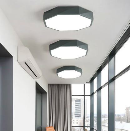 Geometryczna lampa sufitowa LED – kolorowy plafon nowoczesny