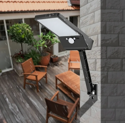 Solarna lampa ścienna LED z czujnikiem ruchu – regulowane oświetlenie zewnętrzne 6500K