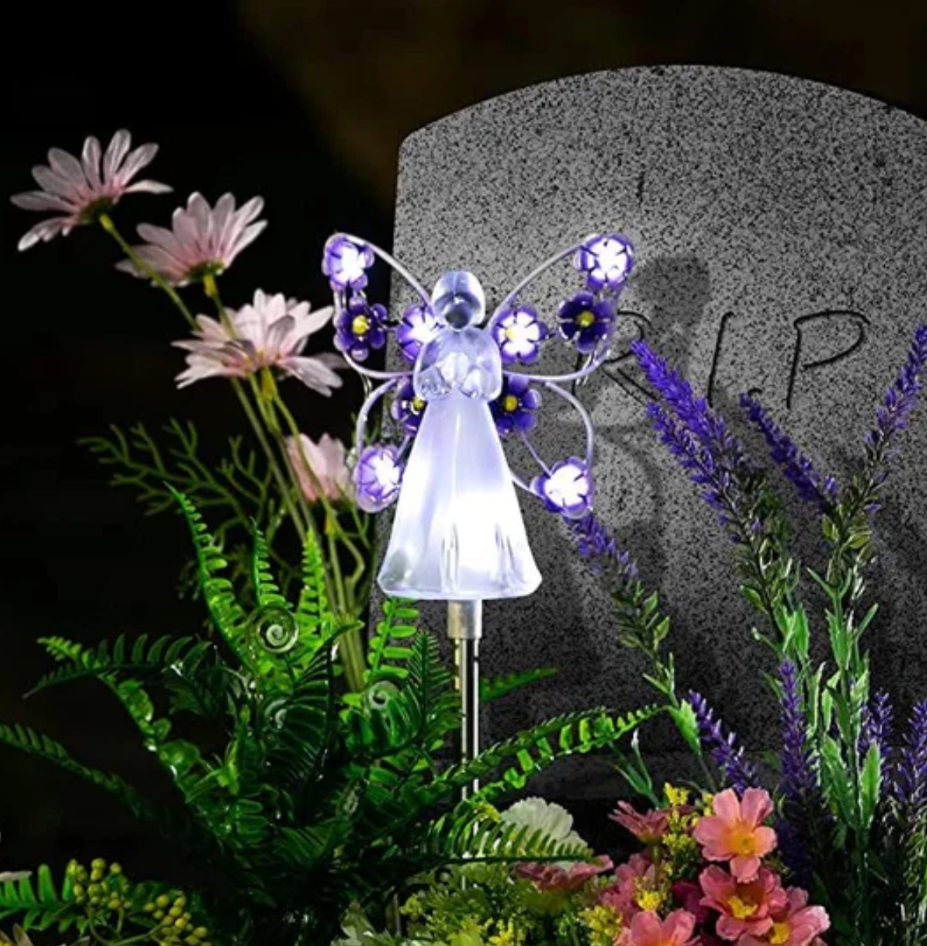 Solarna lampka ogrodowa LED anioł – dekoracyjna figurka świetlna do ogrodu i na grób