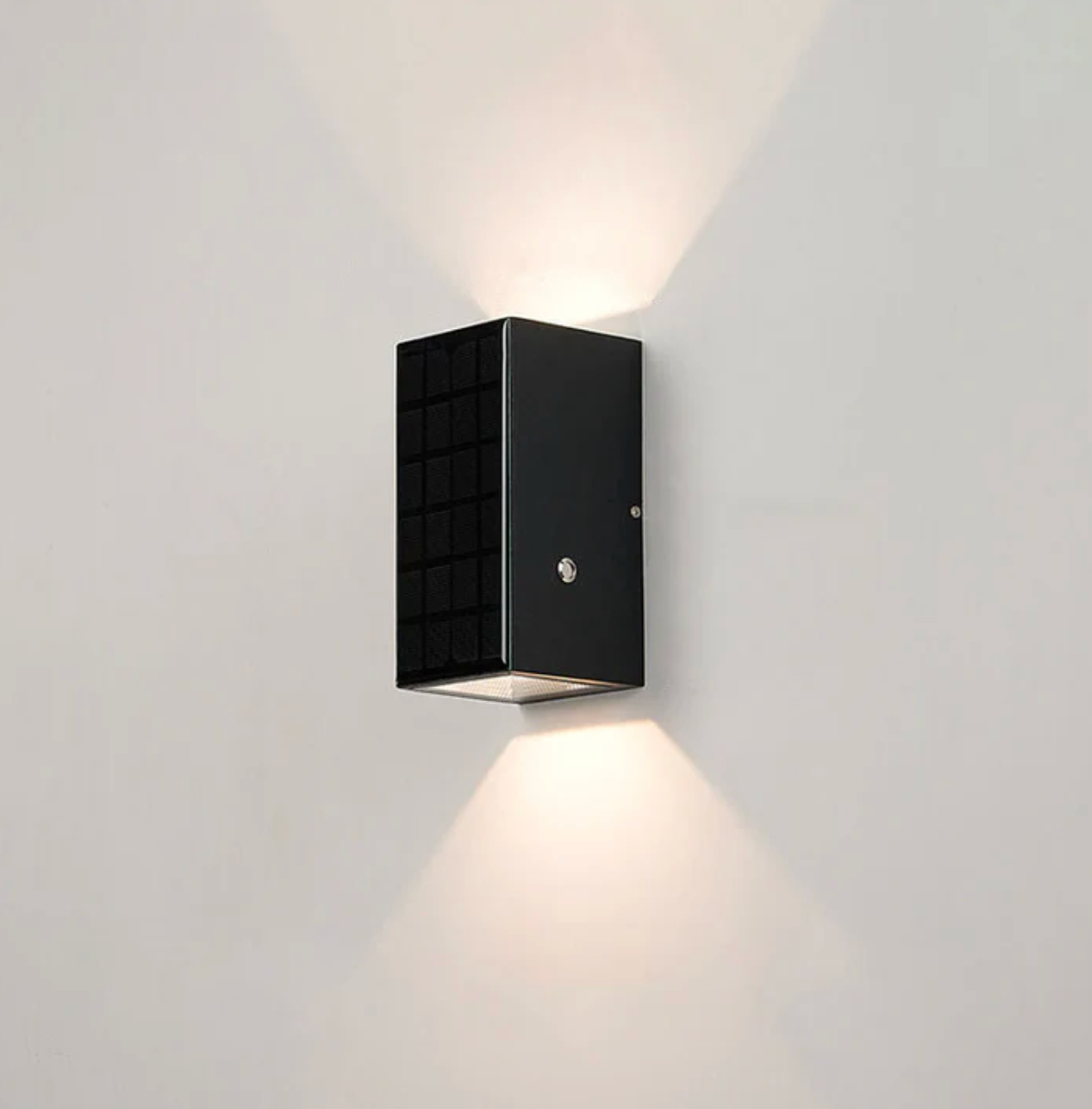 Solarna lampa ścienna LED góra-dół – nowoczesna kinkietowa oprawa elewacyjna zewnętrzna