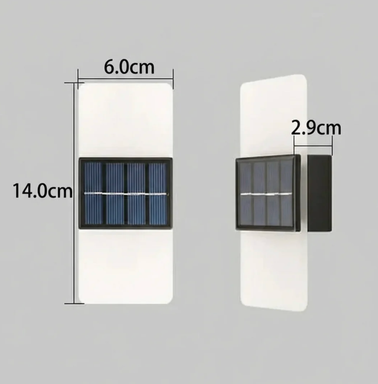Solarna lampa ścienna LED nowoczesna – kinkiet zewnętrzny do elewacji, ogrodu i tarasu