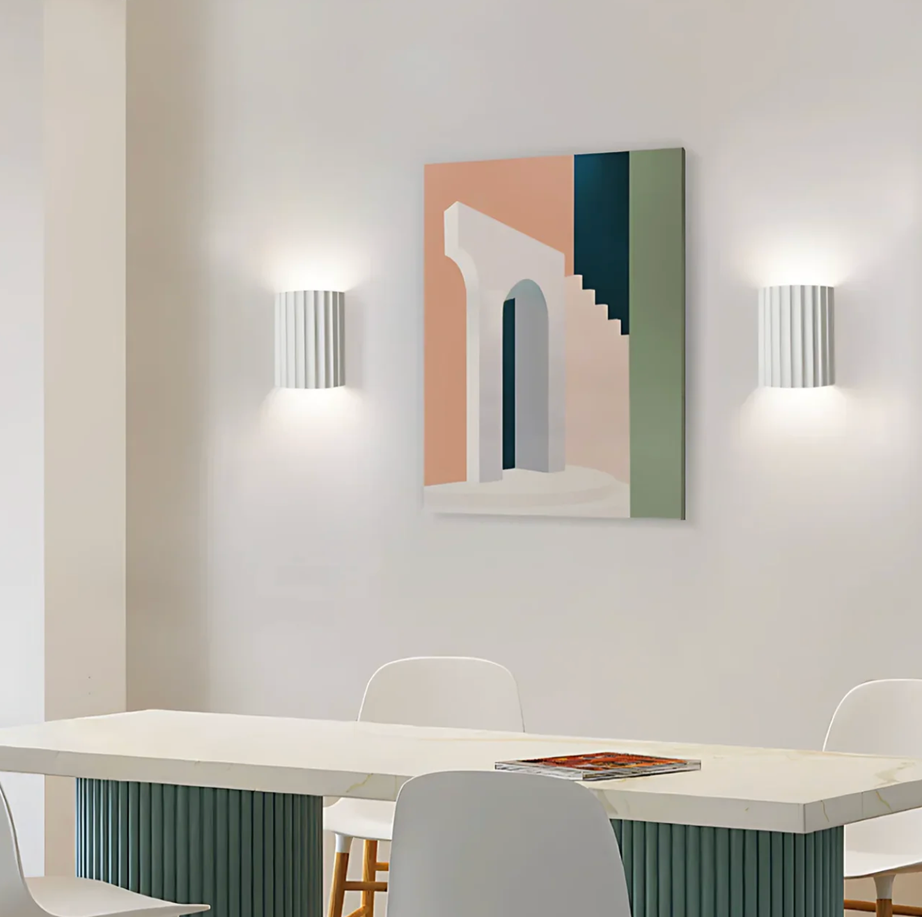 Nowoczesny kinkiet ścienny z żebrowaną strukturą – różne kolory