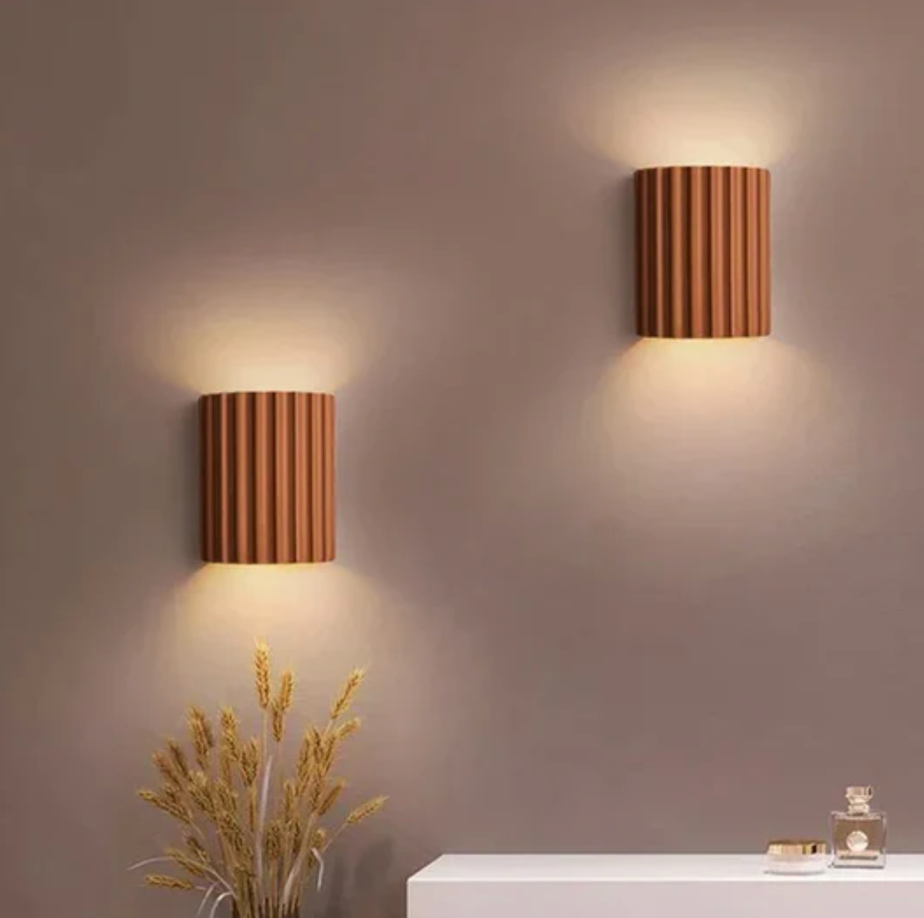 Nowoczesny kinkiet ścienny z żebrowaną strukturą – różne kolory