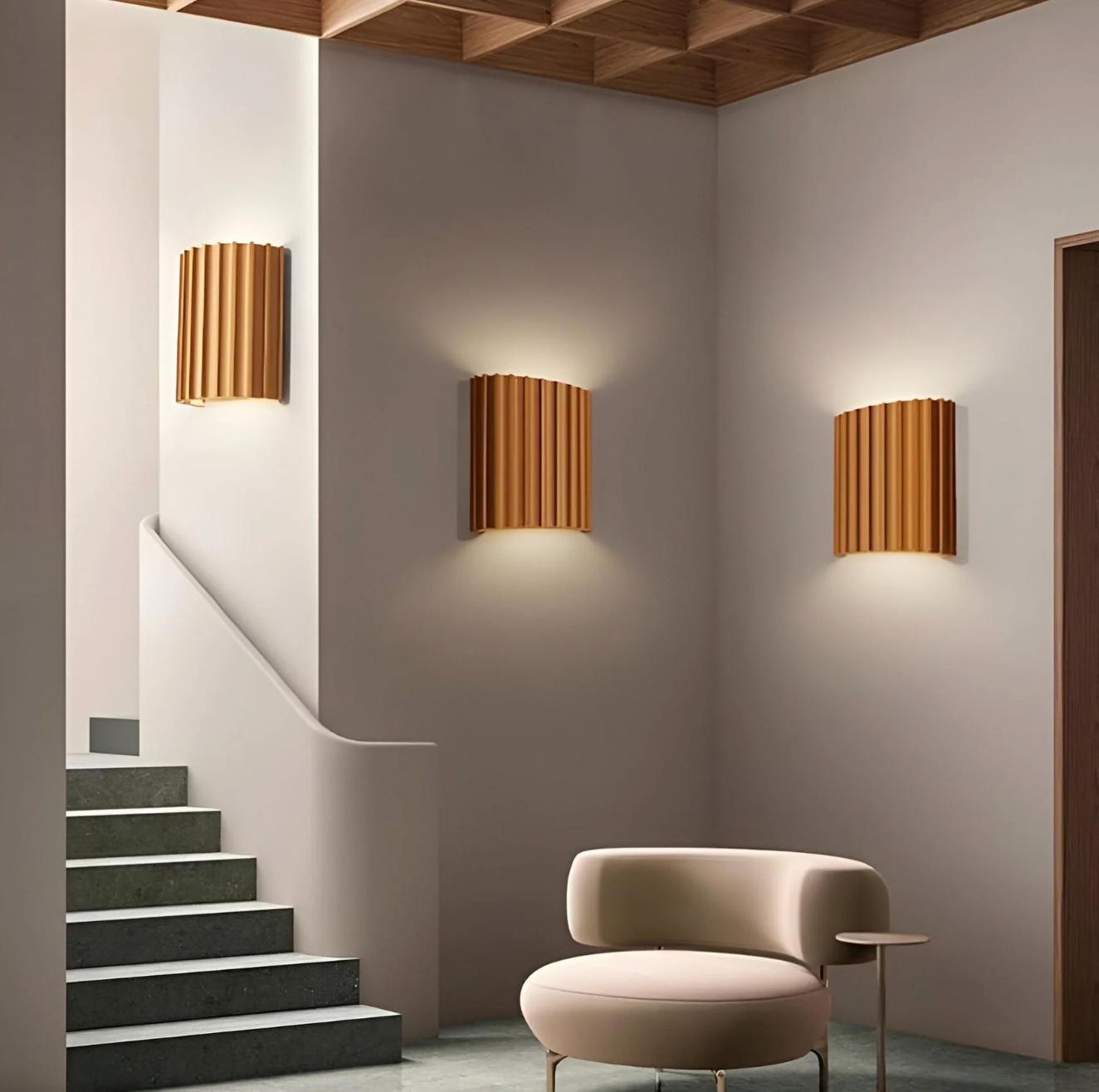 Nowoczesny kinkiet ścienny z żebrowaną strukturą – różne kolory