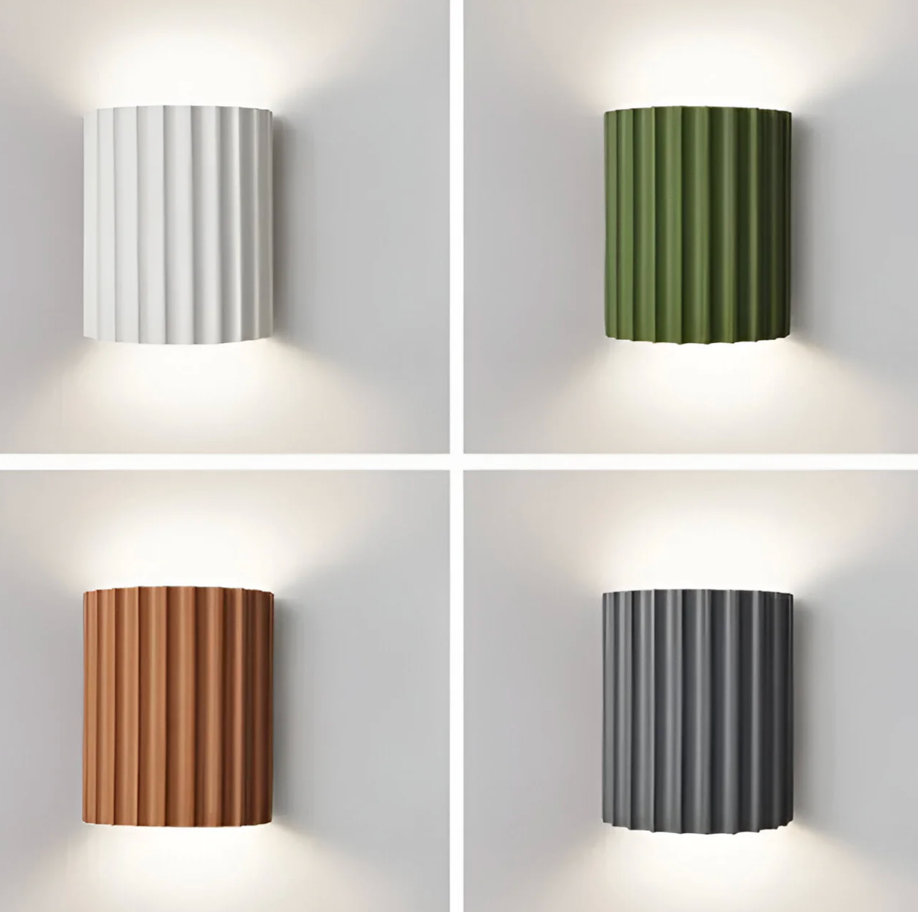 Nowoczesny kinkiet ścienny z żebrowaną strukturą – różne kolory