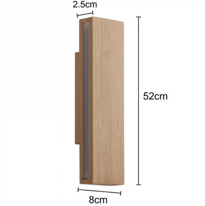 Drewniany kinkiet ścienny LED – minimalistyczna lampa liniowa