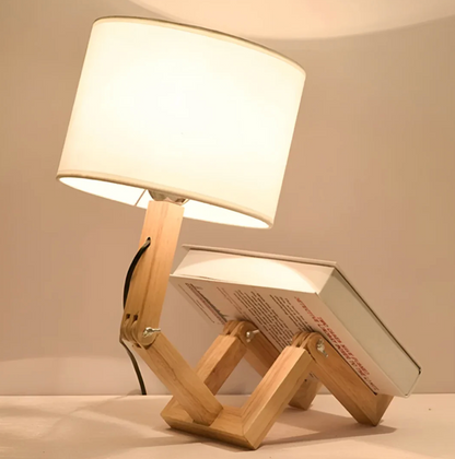 Designerska lampa stołowa drewniana – regulowana, nowoczesna forma drewniany robót