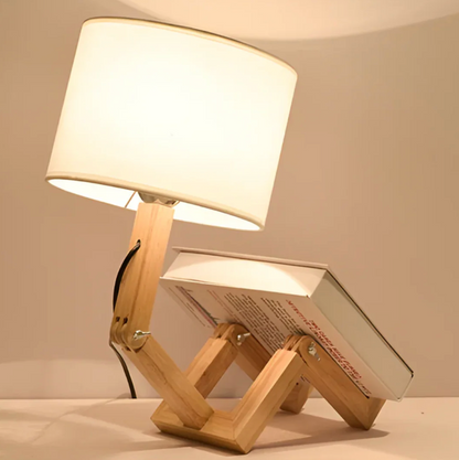 Designerska lampa stołowa drewniana – regulowana, nowoczesna forma drewniany robót