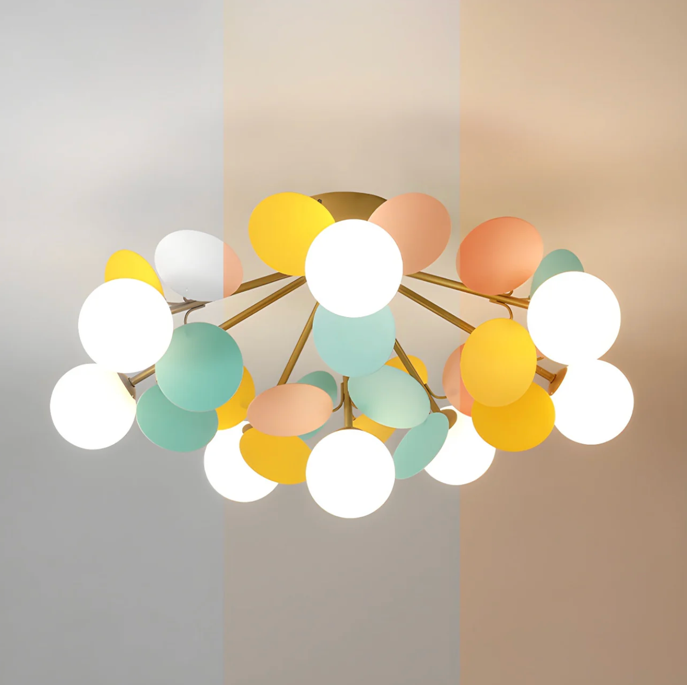 Nowoczesna lampa sufitowa LED – designerski plafon z kulistymi kloszami