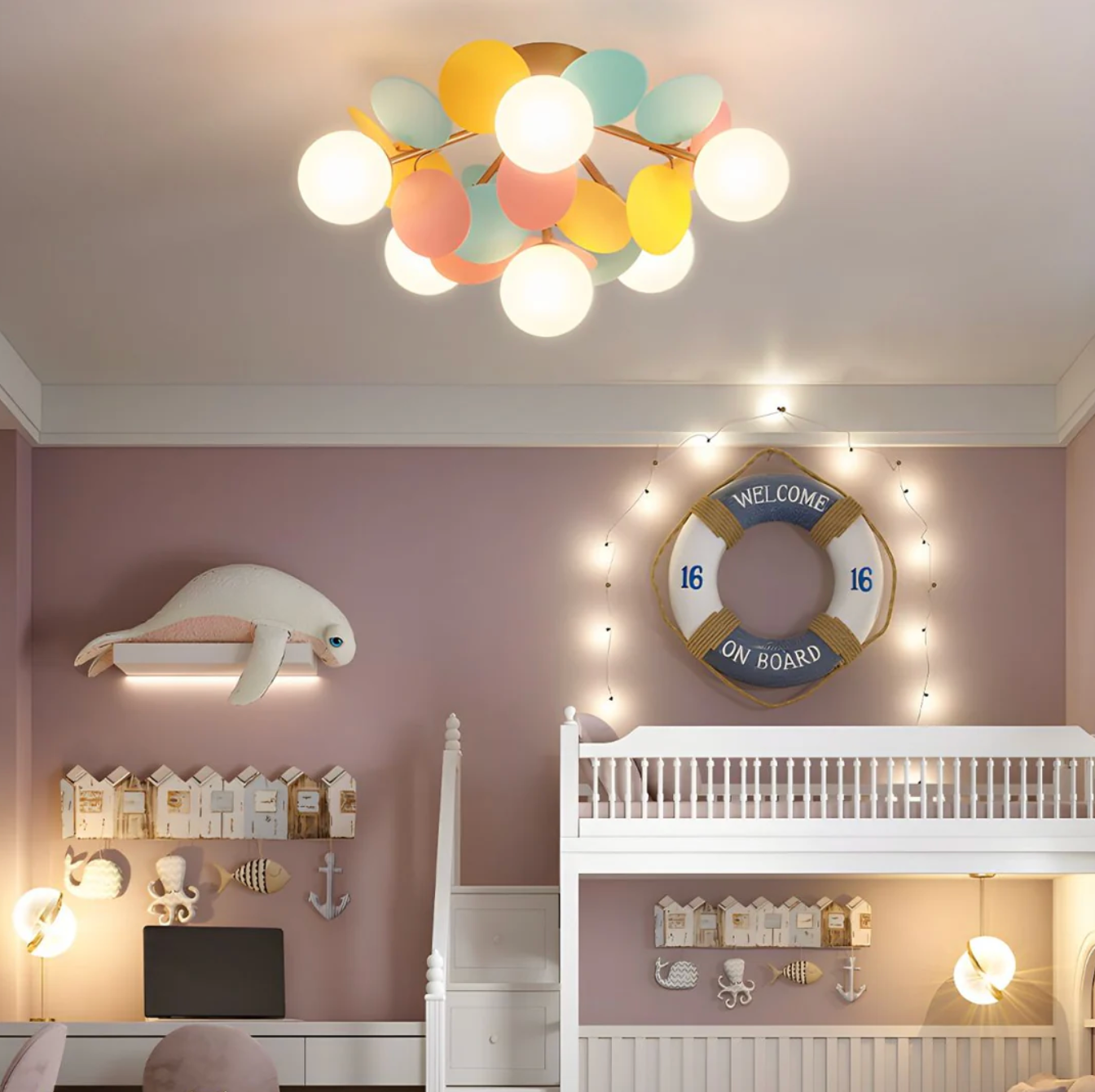 Nowoczesna lampa sufitowa LED – designerski plafon z kulistymi kloszami