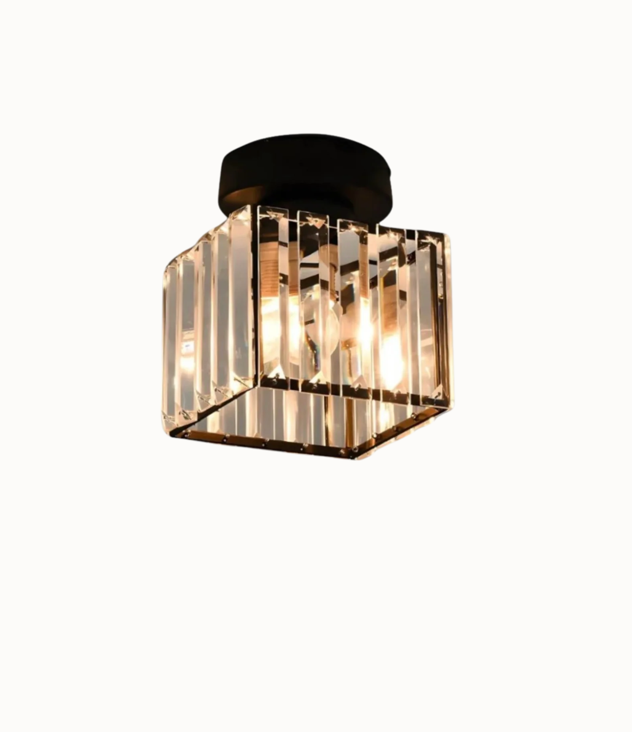 Plafon kryształowy glamour – nowoczesna lampa sufitowa z transparentnym kloszem