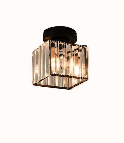 Plafon kryształowy glamour – nowoczesna lampa sufitowa z transparentnym kloszem