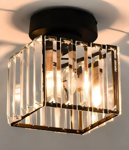 Plafon kryształowy glamour – nowoczesna lampa sufitowa z transparentnym kloszem