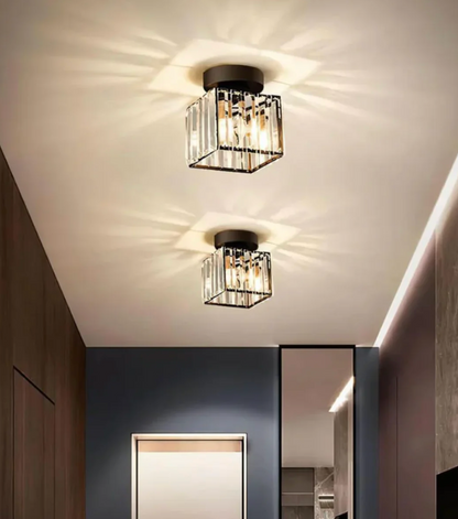 Plafon kryształowy glamour – nowoczesna lampa sufitowa z transparentnym kloszem