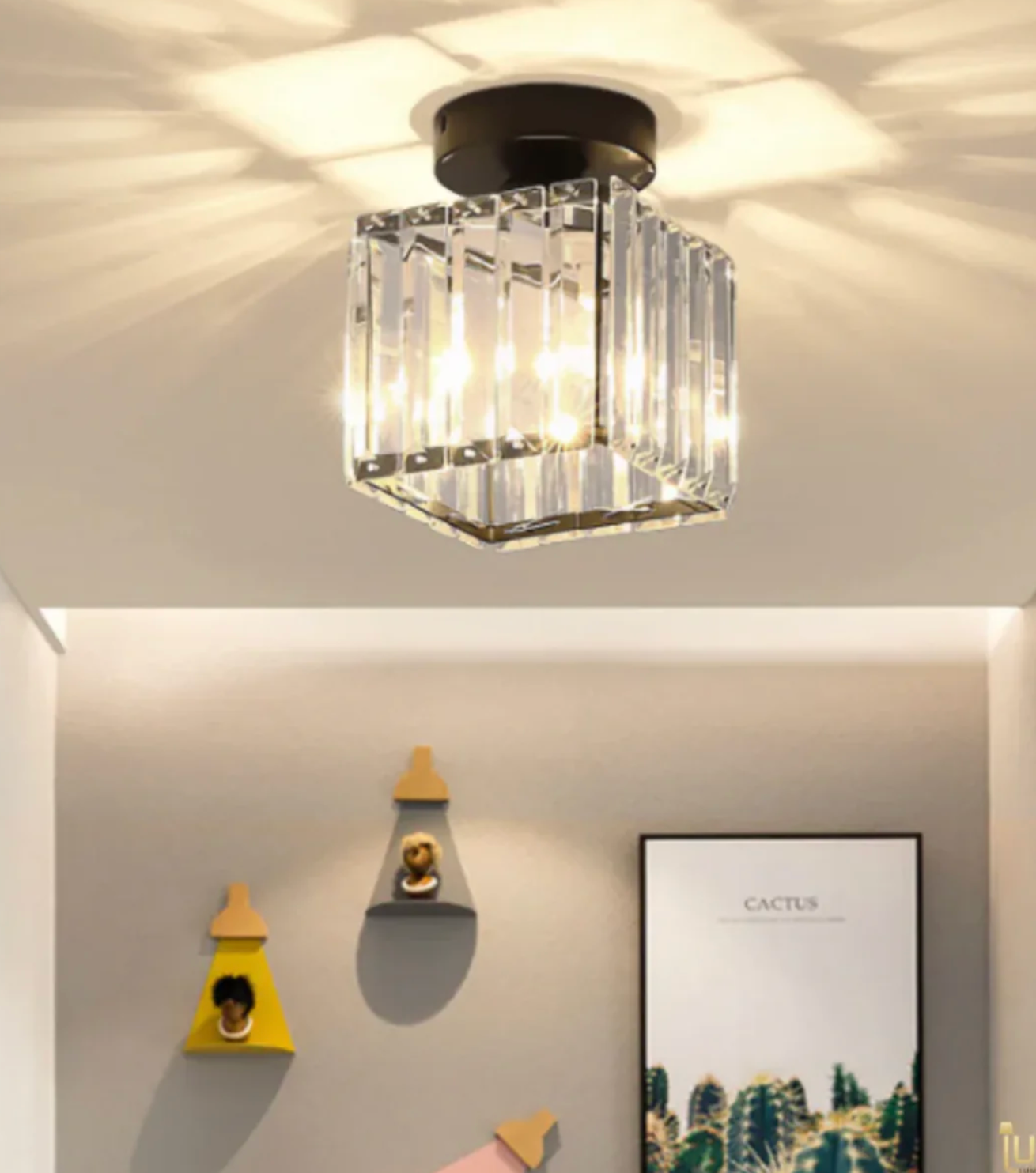 Plafon kryształowy glamour – nowoczesna lampa sufitowa z transparentnym kloszem