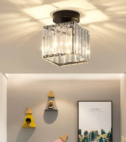 Plafon kryształowy glamour – nowoczesna lampa sufitowa z transparentnym kloszem