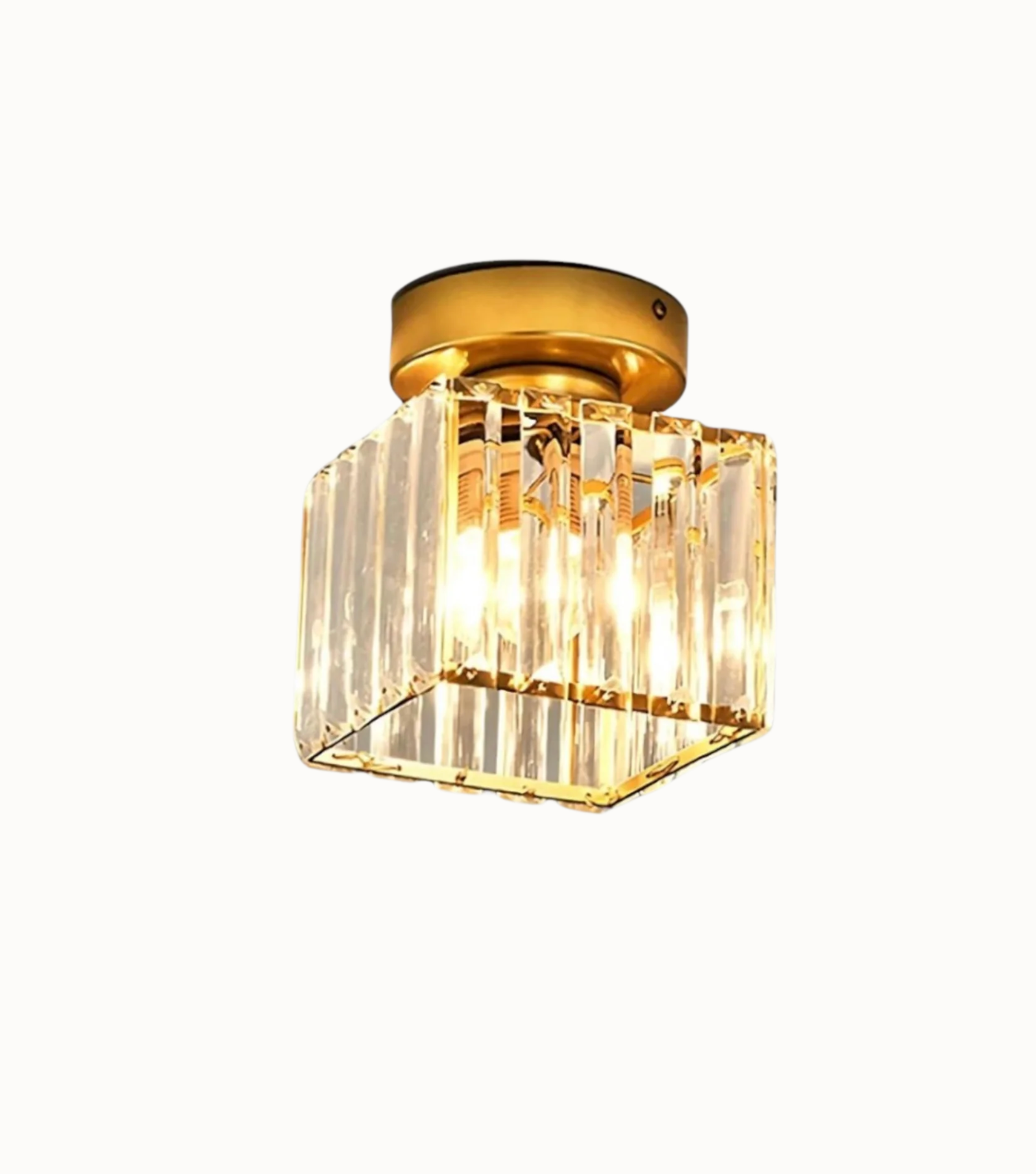 Plafon kryształowy glamour – nowoczesna lampa sufitowa z transparentnym kloszem