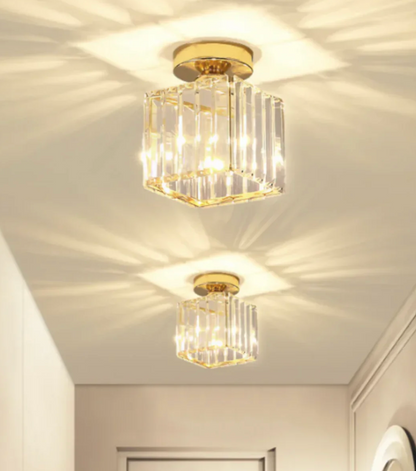 Plafon kryształowy glamour – nowoczesna lampa sufitowa z transparentnym kloszem