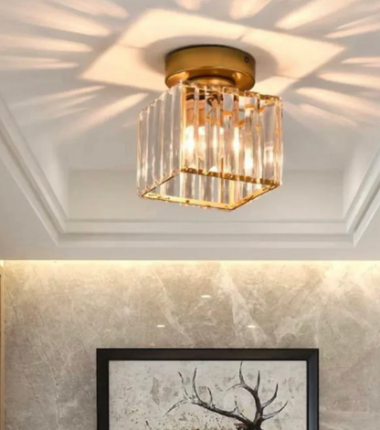 Plafon kryształowy glamour – nowoczesna lampa sufitowa z transparentnym kloszem