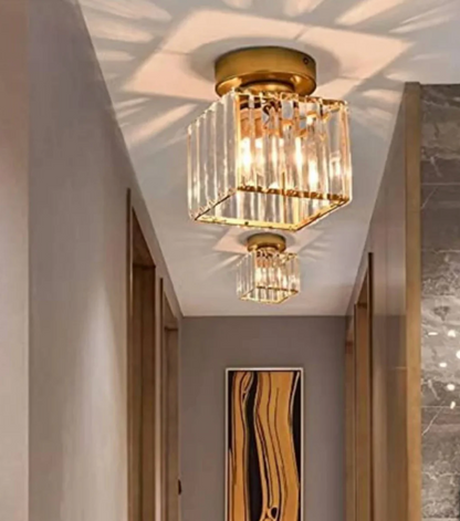 Plafon kryształowy glamour – nowoczesna lampa sufitowa z transparentnym kloszem