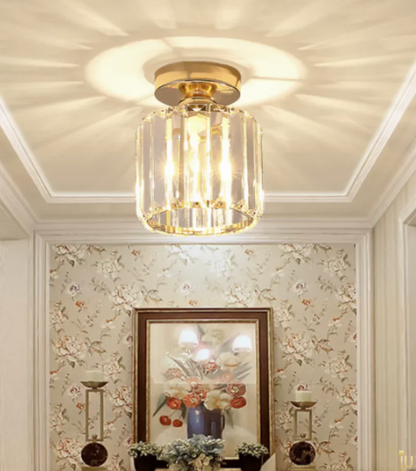 Plafon kryształowy glamour – nowoczesna lampa sufitowa z transparentnym kloszem