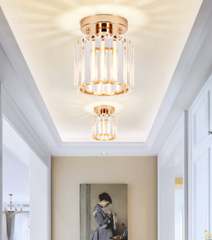 Plafon kryształowy glamour – nowoczesna lampa sufitowa z transparentnym kloszem