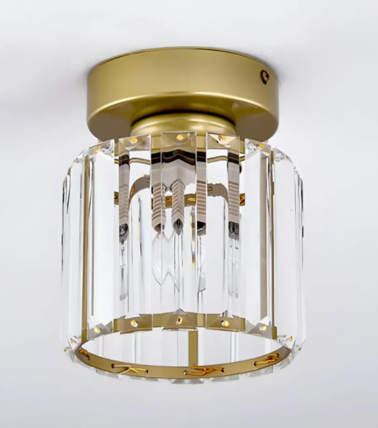 Plafon kryształowy glamour – nowoczesna lampa sufitowa z transparentnym kloszem