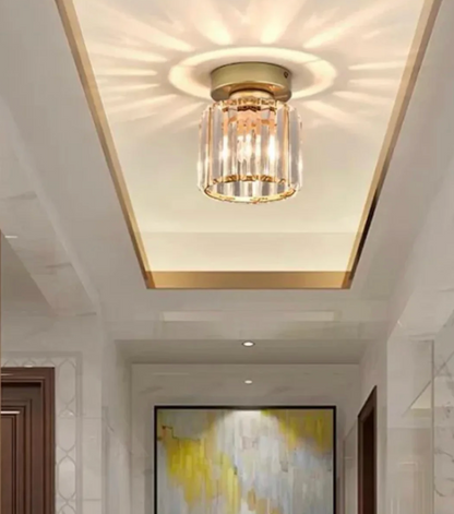 Plafon kryształowy glamour – nowoczesna lampa sufitowa z transparentnym kloszem