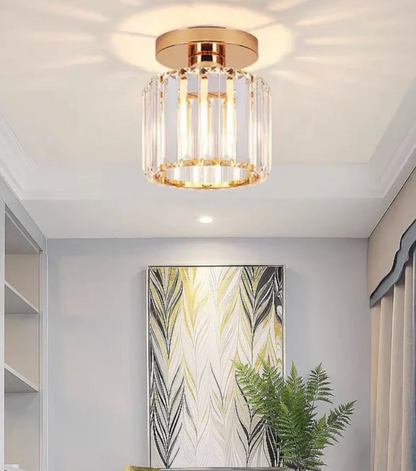 Plafon kryształowy glamour – nowoczesna lampa sufitowa z transparentnym kloszem