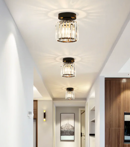 Plafon kryształowy glamour – nowoczesna lampa sufitowa z transparentnym kloszem