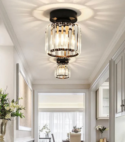 Plafon kryształowy glamour – nowoczesna lampa sufitowa z transparentnym kloszem