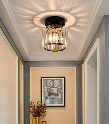 Plafon kryształowy glamour – nowoczesna lampa sufitowa z transparentnym kloszem